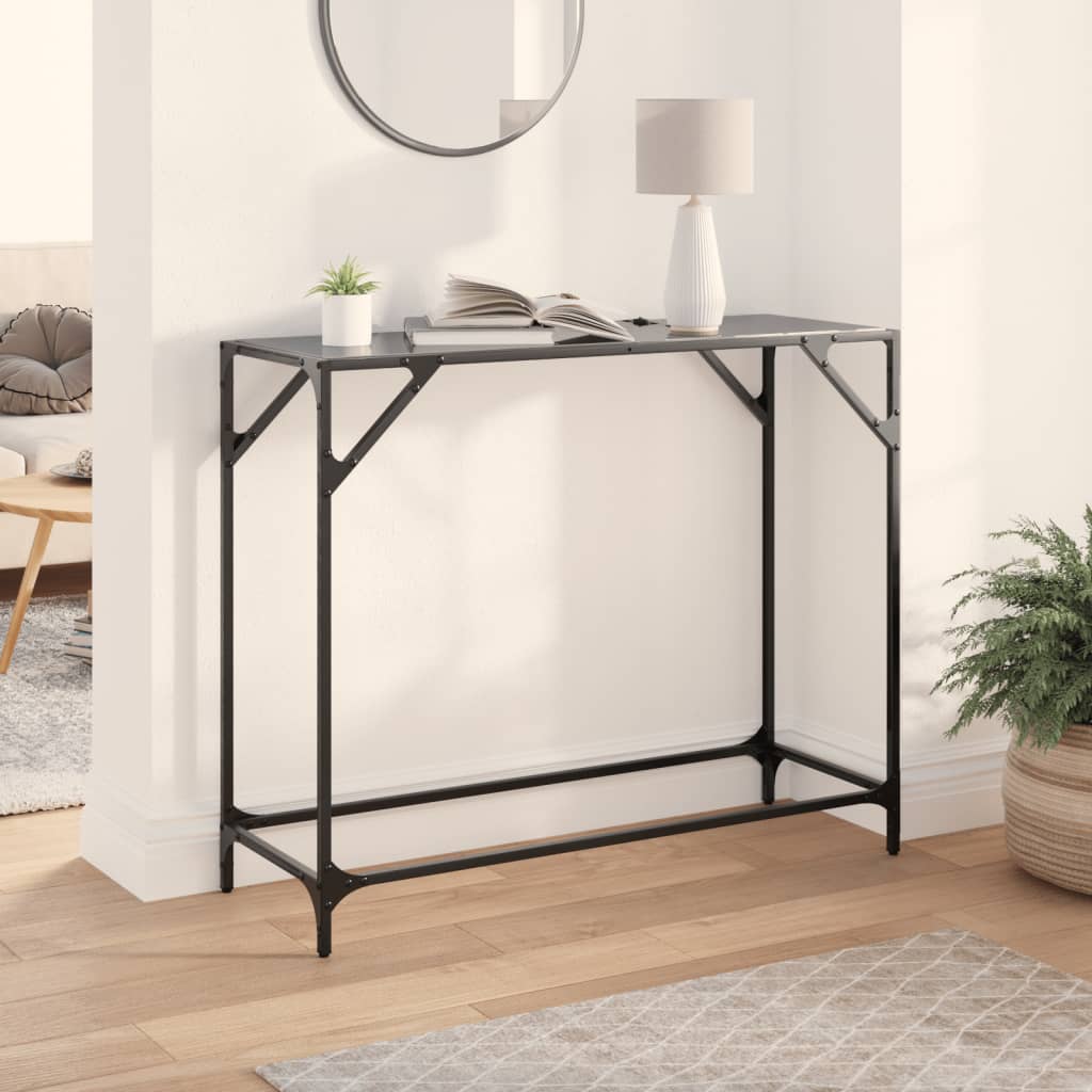 vidaXL Sohvapöytä musta lasinen pöytälevy 98x35x81 cm