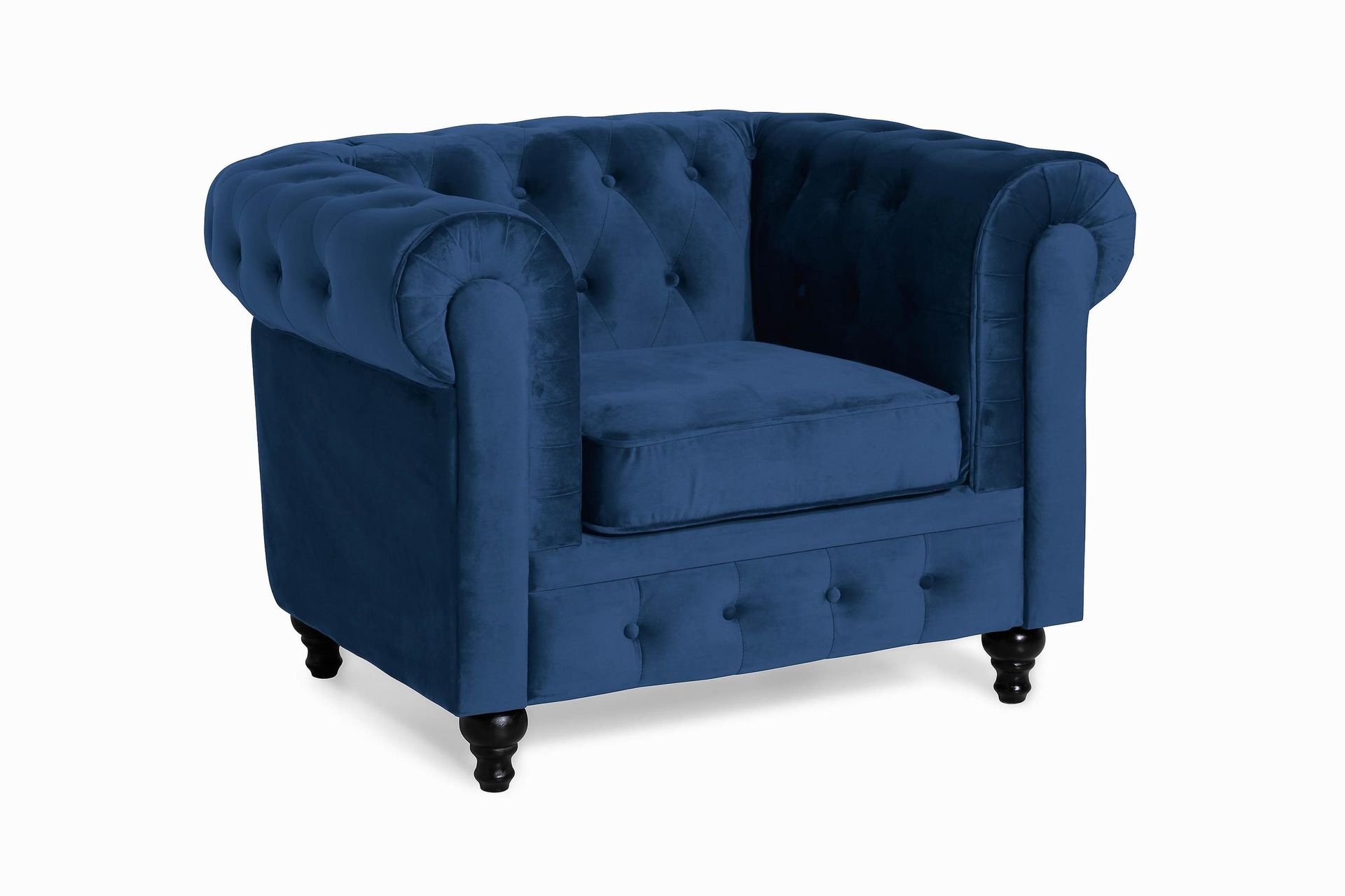 Chesterfield Lyx samettinojatuoli - Sininen