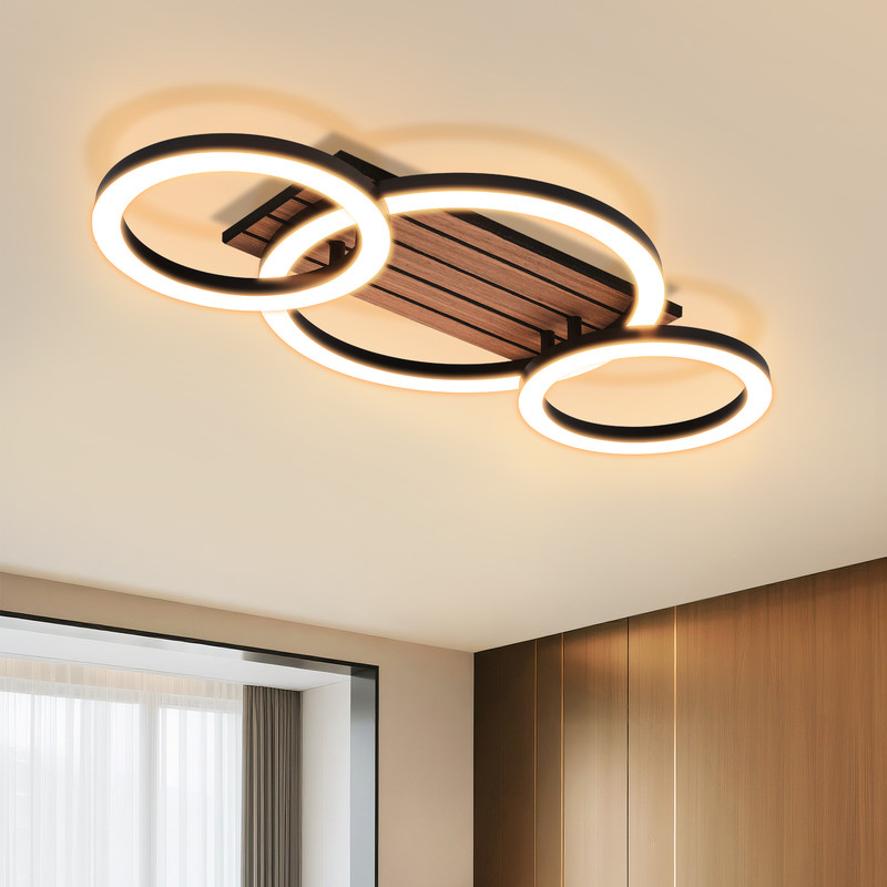 ZMH LED-kattovalaisin 58 cm 21 W moderni 3000 K musta kattovalaisin olohuoneeseen/makuuhuoneeseen