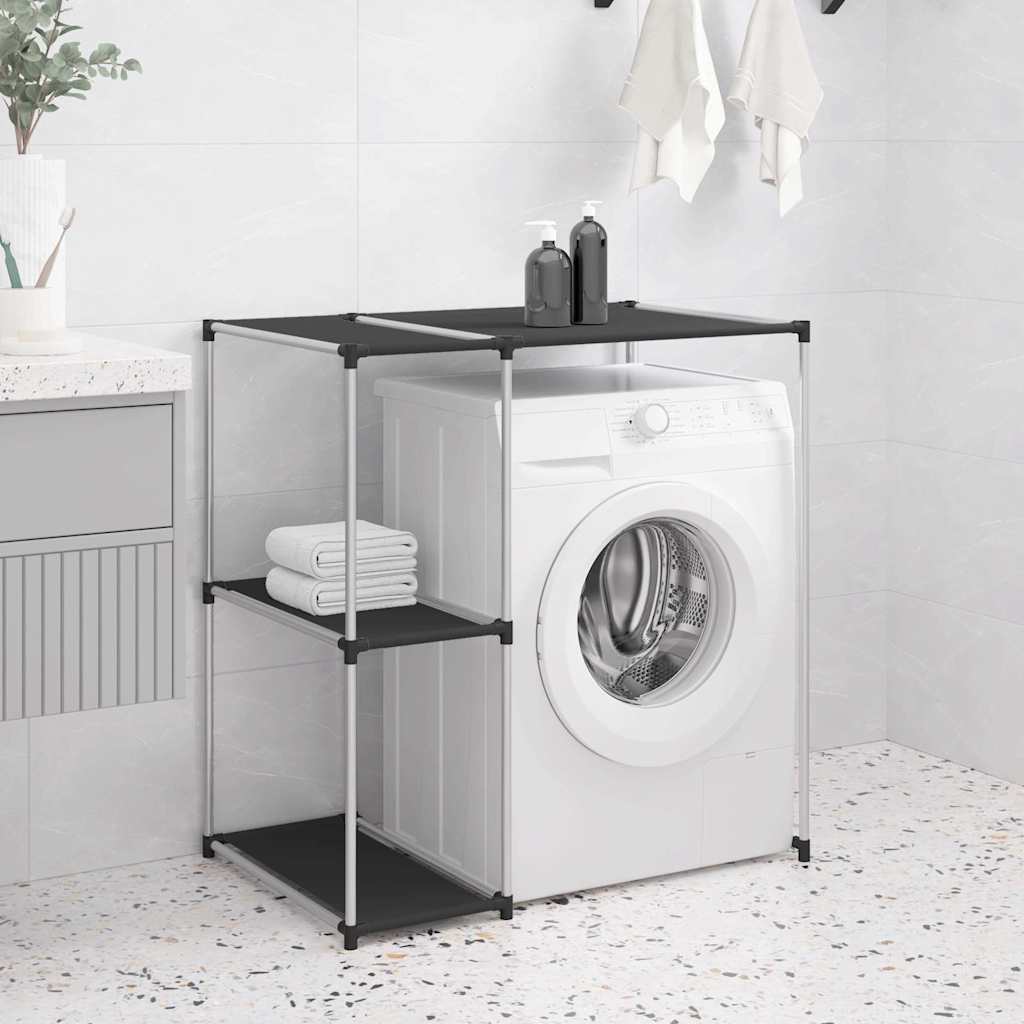 vidaXL Säilytyshylly pesukoneen ylle musta 87x55x90,5 cm rauta