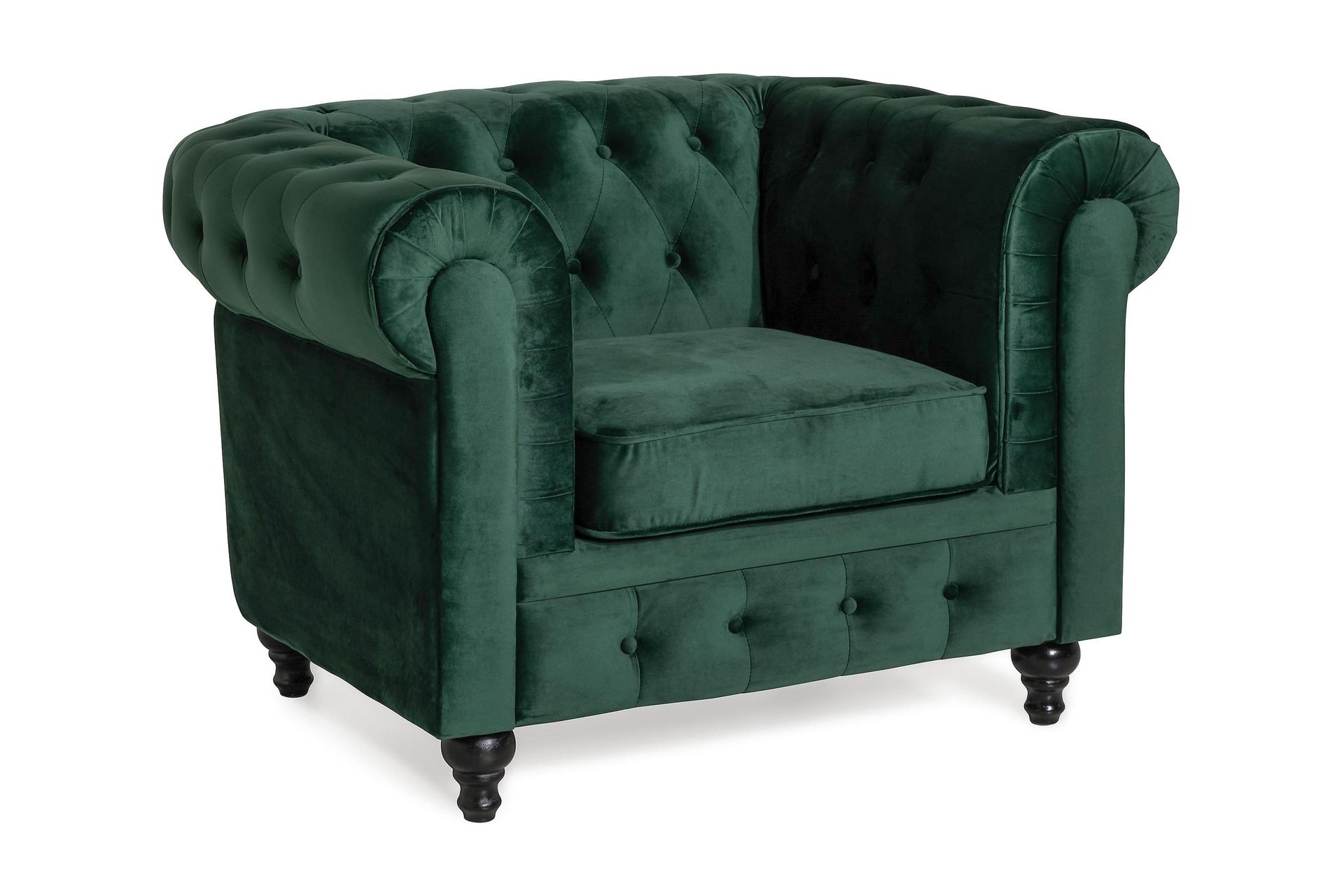 Chesterfield Lyx samettinojatuoli - Tummanvihreä