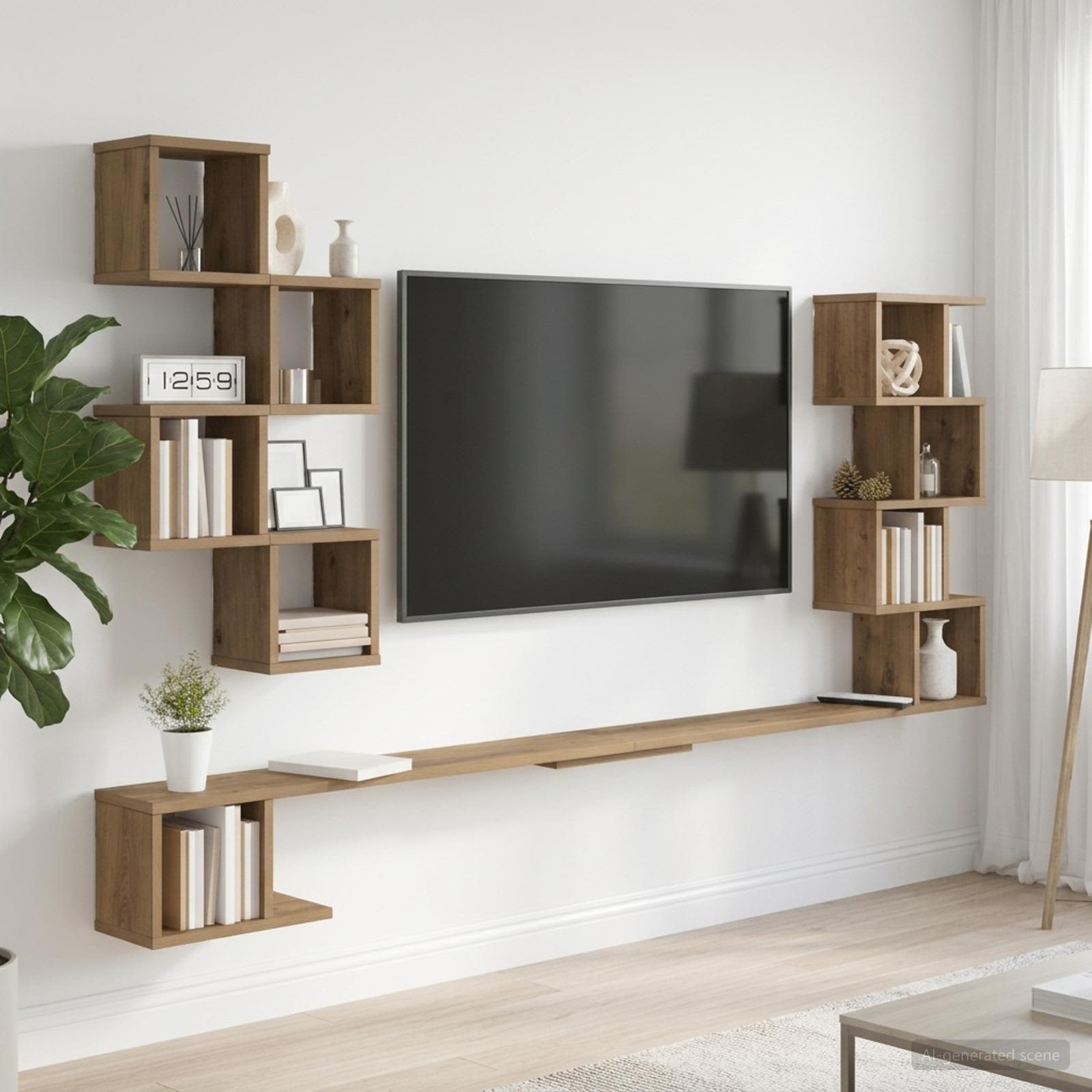 vidaXL Seinälle Kiinnitettävä Televisiotaso Artisaanitammi